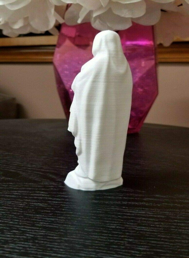 Znet3D Our Lady of Lourdes Blessed Virgin Mary Statue Sculpture Figure - Made in USA - Blessed Virgin Mother Mary Décor Figurine - 5 1/2 inch Tall (White) - Image 5